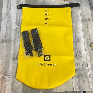 Yellow Lifechaser Waterproof Dry Bag. 20L, Roll Top Lightweight Storage Backpack